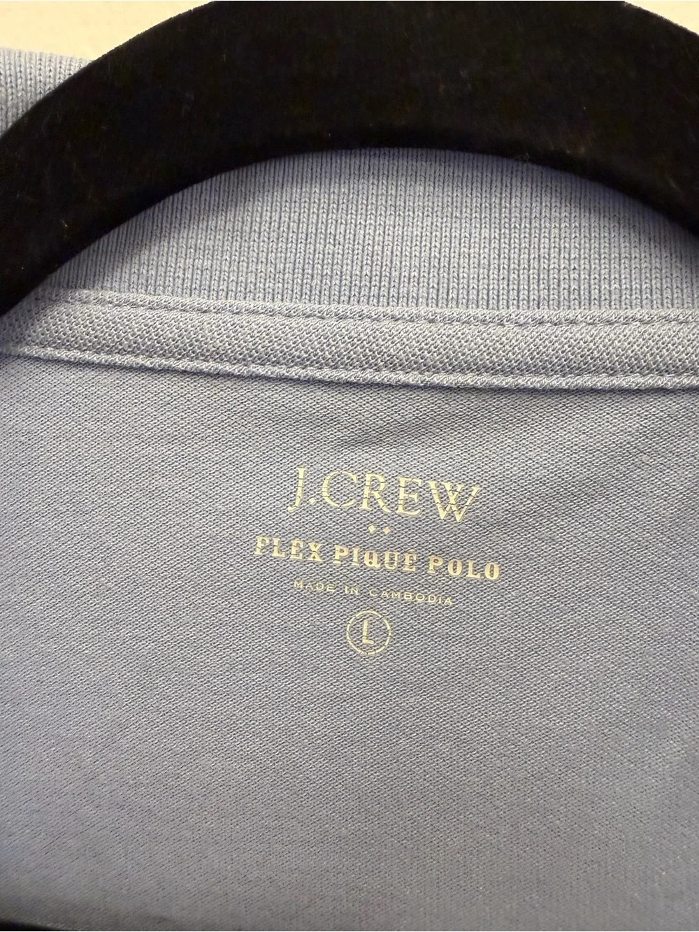 J.Crew Pique Polo Shirt Men's Light Blue 100% Cotton Short Sleeve  Size Large